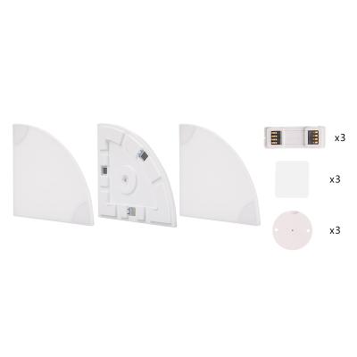 China Hot Selling RGB Panel Lights Extension Trims Three Pieces Set Wall Lamp RGB Smart Home Creative Fan-shaped Lights for sale