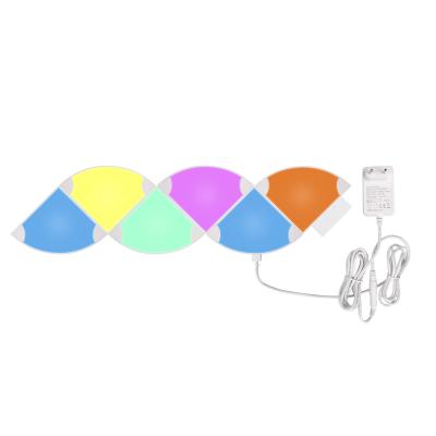 China Manual Control/Voice Control/Music Control/6 Pieces APP Control DIY Fan Shape Moving Wall Light Led Panel Set Blue Tooth Control RGB Game Light Music Modular Indicator Lights APP wifi smart for sale