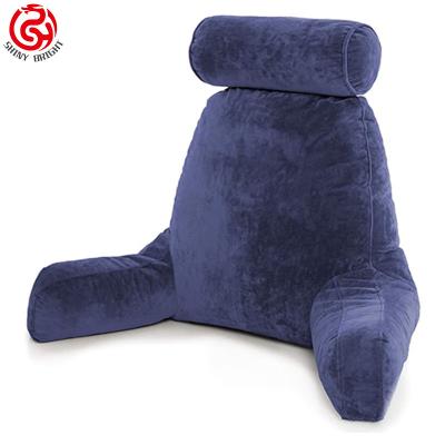 China Large Memory Backrest Reading Bed Pillow with Arms, Posture Memory Foam Lumbar Support Pillow for sale