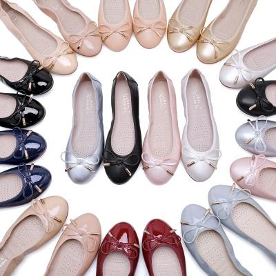 China Round 2022 high quality comfortable classic round flat shoes latest designs ladies flat shoes for women for sale