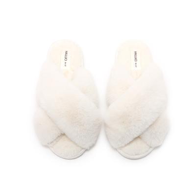 China Fashion Trend Factory Price Fashion Comfortable Women's TPR Unique Soft Faux Fur Ladies Furry Home Slippers for sale