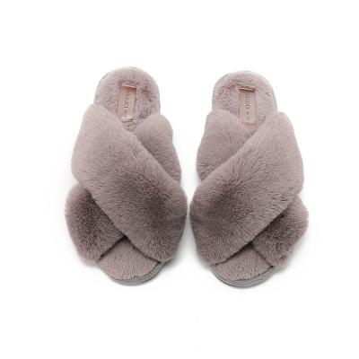 China Original Comfortable Faux Fur Indoor Soft Plush Faux Fur Women's Fashion Trend Fashion Indoor Home Slippers for sale