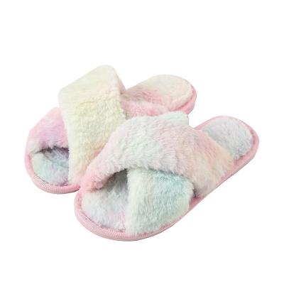 China Cushioning Custom Made Winter Soft Bottom Anti Slip Home Soft Bottom Plush Fur Indoor Luxury Fur Slippers Indoor Slippers For Women for sale