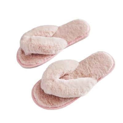 China Fashion Trend Luxury Furry Women Fashion Faux Rabbit Fur Sandalsfluffy White Wedding Slippers For Guests Furry Flip Flops for sale