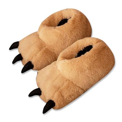 China Winter Gift Bear Claw Cotton Indoor Warm Women's Cushioning Fur Slippers Children's Slippers Cute Plush Men's Toy Animals for sale