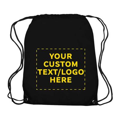 China Custom Personalized Rope Handle Drawstring Backpack With Black Twine Rope With Logo for sale