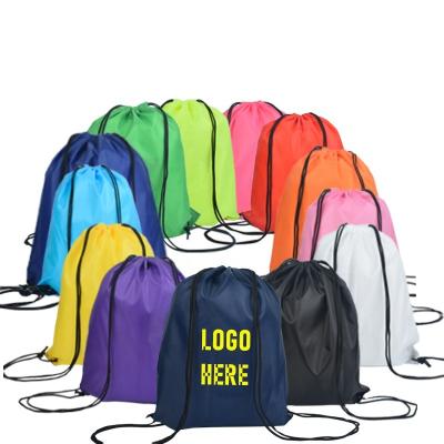 China 2021 New Products Folding Promotional Custom Printed Full Color Polyester Drawstring Backpack Bag for sale