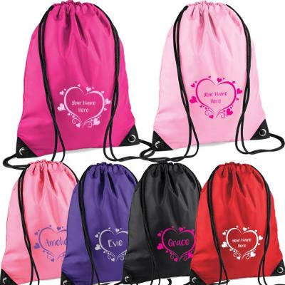 China String Universal Polyester Sports Drawstring Backpack Promotional Custom Bags for sale