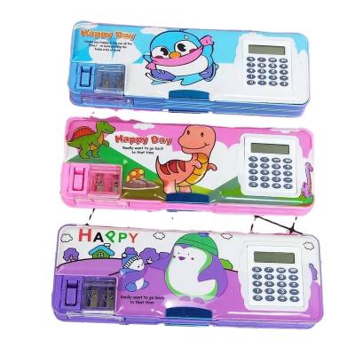 China Fashion profession design large capacity multifunctional pencil case with calculator magnet pencil case for sale