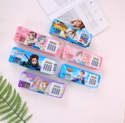 China Fashion Various Fashion Logo Printed Square Factory Promotional Custom Goods Using Calculator Pencil Case for sale