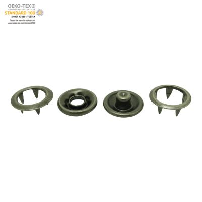 China Clothing Accessories 111# Nickel Free Plating Ring Metal Prong Snap Button With 4 Parts for sale