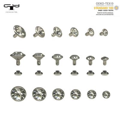 China Sustainable Custom Leather Crystal Rhinestone Decoration Rivet Metal Rivet For Clothing for sale