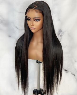 China Wholesale Brazilian Straight Human Hair Lace Front Wigs Silky Straight HD Transparent Wigs for sale