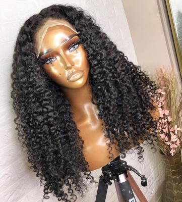 China Jerry Curly Lace Frontal Closure Afro Kinky Curly Deep Wave Wigs Jerry Curly Wig Virgin Hair for sale