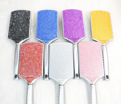 China Hot Selling Wholesale Hair Brush Diamond Cushion Plastic Good Quality Luxury Hair Brush Waterproof With Private Label for sale