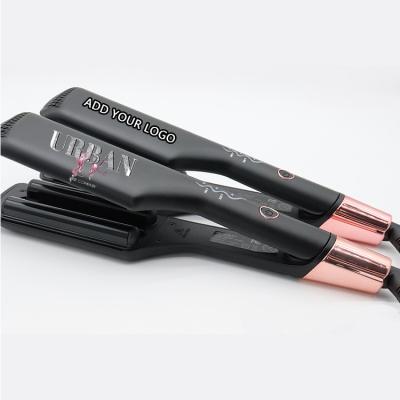 China Wholesale Surface Wave Plate Ceramic Hair Crimper Hesitate Curling Crimping Iron For Hair for sale