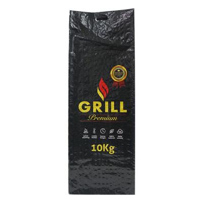 China Recyclable custom 10kg cut handle side gusset laminated empty PP woven bag for charcoal for sale