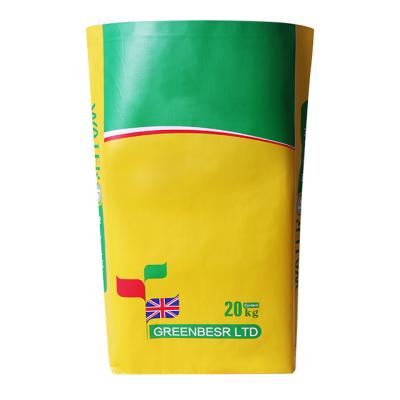 China Recyclable Custom Design 20kg 25kg Fertilizer Block Bag Bottom PP Woven Bag PP Woven Bag for sale