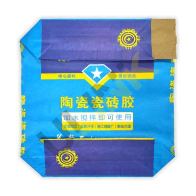 China Custom Recyclable 20kg Kraft Paper Bag Printed Bags Cement Bag 25 Kg Kraft Paper Bag for sale