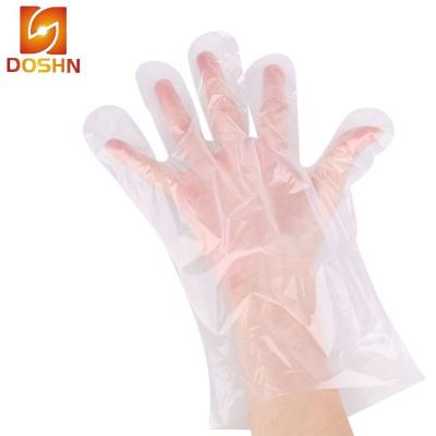 China PE Plastic Polyethylene Food Handling Gloves Disposable Cleaning Gloves for sale