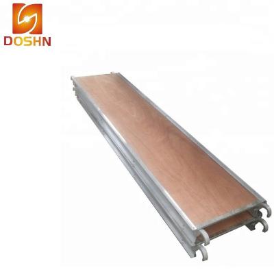 China Traditional Aluminum Walk Panel Board Plywood Scaffolding System Hatch Aluminum Work Toe Board for sale