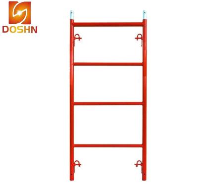 China Traditional Galvanized Painted Ladder H Frame Walk Through Scaffolding Frame For Building Construction Standard Size for sale