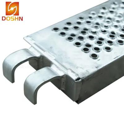 China Traditional Perforated Steel Scaffolding Plank in Layher Style for Construction Use Metal Platform Scaffolding Plank Steel Deck Walkway for sale