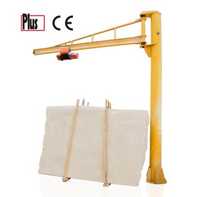 China Hotels 1 Ton Mobile Jib Crane for Granite Marble Limestone Travertine Slabs Moving Stone for sale