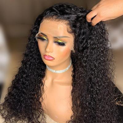 China 13X4 Lace Front Human Hair Wigs Pre Curly Curly Body Wave 200% 250% Density Long Plucked Brazilian Virgin Hair 5X5 Closure Wig Women for sale