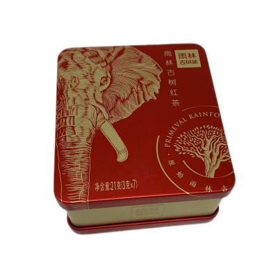 China Custom Square Food Tin Box Metal Packaging Cookie Tin Boxes Cosmetic Tea Tin Case for sale