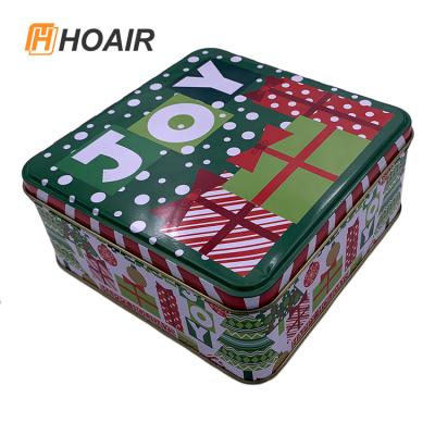 Cina Sealing Custom Design Square Shape Tin Can Metal Gift Box Cookie And Cookie Tin Can in vendita