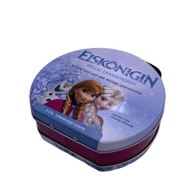 Cina Sealing Unique And Lovely Round Toy And Makeup Metal Tin Box With Handle in vendita