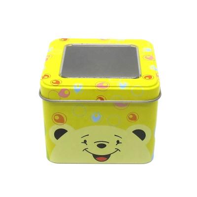 Cina Square Watch Shape Metal Watch Tin Gift Packaging Box With Plastic Window in vendita