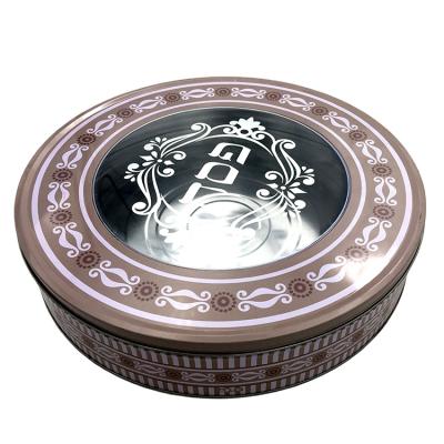 China Clothes / Round Candy / Moon Cake Large Tin Box Gift Metal Cake Cookie Tall Cookie Tin Packaging Box Te koop