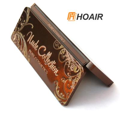 China Makeup Tin Can Eye Shadow Sealing Rectangular Hinged Palette Packaging Cosmetic Metal Tin Box for sale