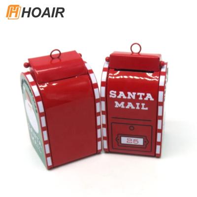 China Small cake tin box for Christmas decoration tins in mailbox shape en venta