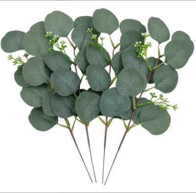 China Home Decoration Faux Eucalyptus Greenery Plant for Bouquet Vase Filler, Artificial Eucalyptus Leaves Green Stems for Flower Arrangement for sale