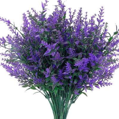 China Bulk Home Decoration Faux Flowers For Decoration UV Resistant Artificial Lavender Flowers Branches Decor Wedding Indoor Outdoor for sale