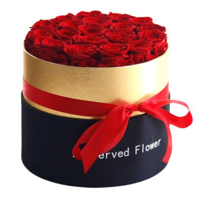 China Designs Red Preserved Rose In Box Real Handmade Artificial Flowers Petals Romantic Gifts For Girlfriend, Valentine's Day for sale