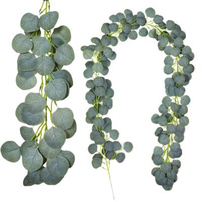 China Home Decor Amazon Hot Sale 6 Feet Faux Eucalyptus Vines Garland Eucalyptus Greenery Garland Wedding Arch Backdrop Artificial Wall Decor for sale