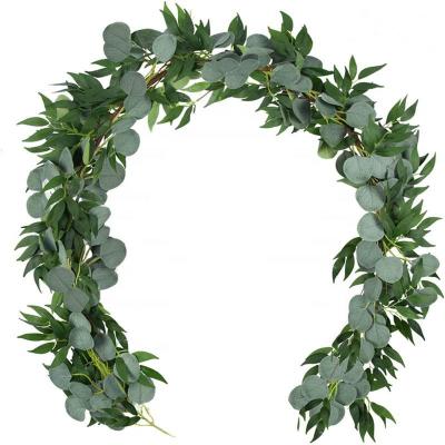 China Home Decoration 6 Feet Fake Greenery Swag Vines, Eucalyptus Willow Leaves Garland Artificial Plant for Wedding for sale