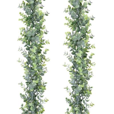 China Artificial Eucalyptus Garland Leaves Home Decoration 6 Feet Hanging Eucalyptus Vines Christmas Party Wedding Decor for sale