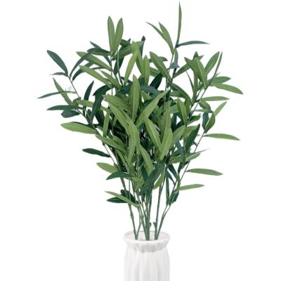 China Olive Branches Greenery Stems Single Artificial Olive Leaves Faux Eucalyptus Branches For Home Outdoor Wedding Bouquet for sale