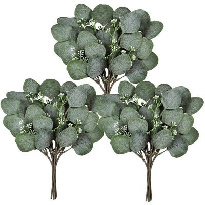 China Wholesale Minimalist Real Touch Eucalyptus Branch Garlands Silver Dollar Artificial Eucalyptus Leaves For Wedding Party Home Decor for sale