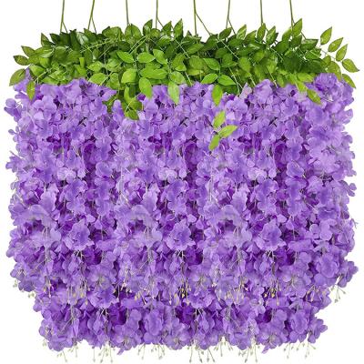 China Hot Sale Artificial Wisteria Plants Wisteria Hanging Flower Wedding Party Event Decoration Silk Flowers String Party Home Wedding for sale