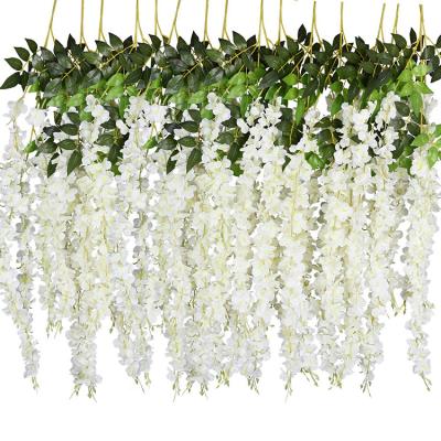 China Christmast Ornament Handcrafted High Quality Decorative Artificial Wisteria Hanging Flower for Outdoor Wedding Decoration for sale