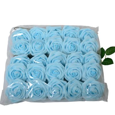 China Wedding Flower Factory Wholesale 25pcs/bag 8cm Home Pe Decorative Foam Rose Heads Artificial Silk Flowers Wedding Decorations for sale