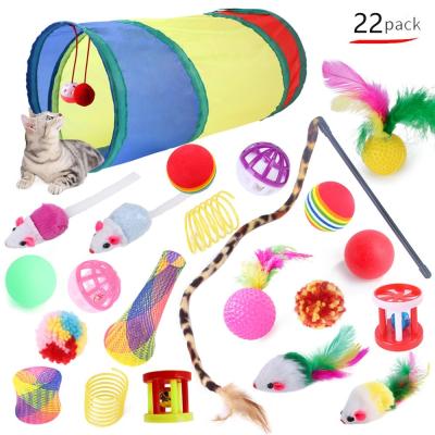 China Viable Pet Cat Toy Set 21 Channel Cat Stick Plush Mouse Teasing Variety Of Combination Toys for sale