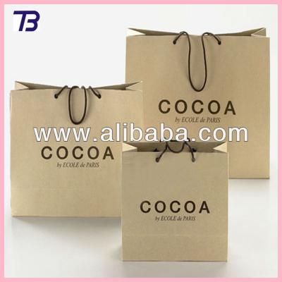 China Recyclable recycle brown kraft paper bags for clothes or shoes packing for sale