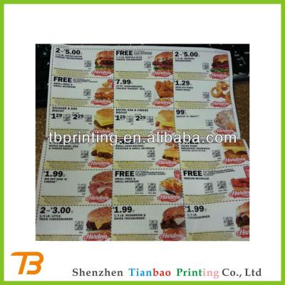 China Reused coupons printing discount coupons for sale